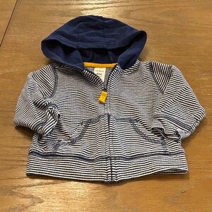 Carter's Navy and White Striped Hoodie